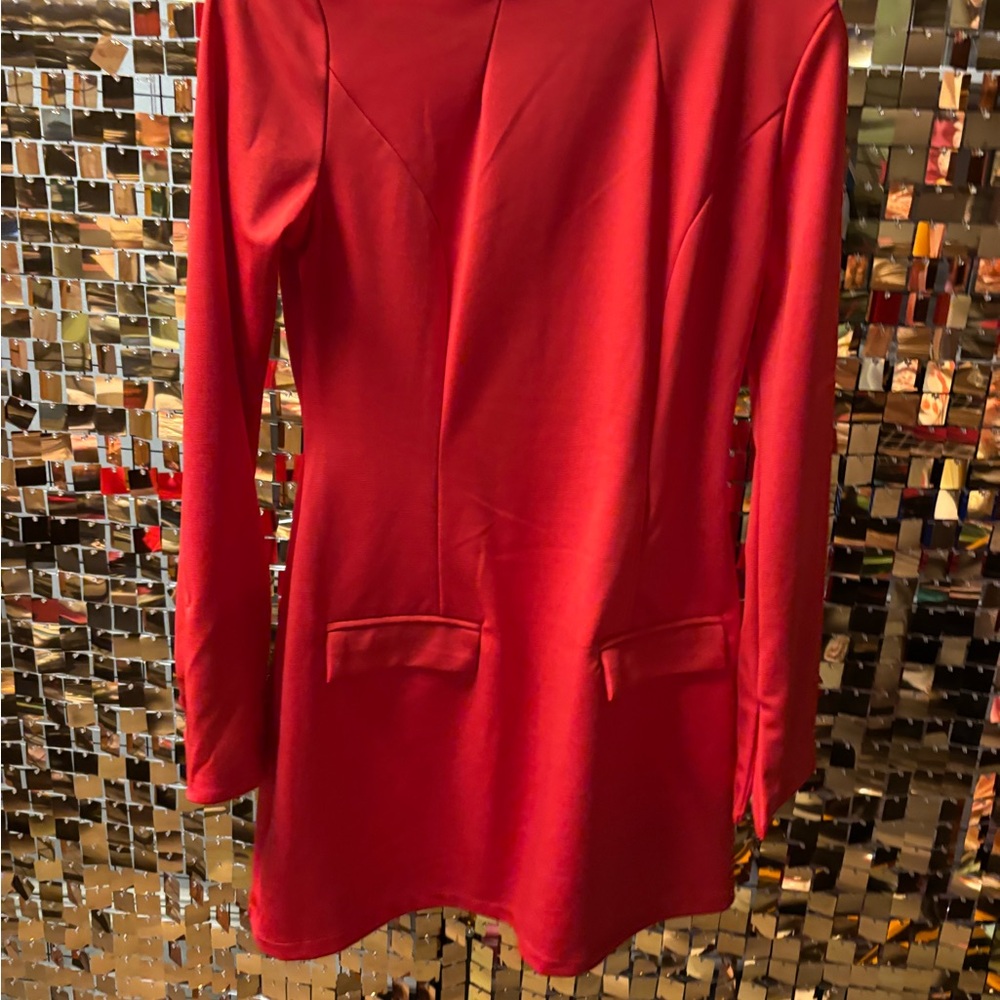 Elegant Red Long Sleeve Dress